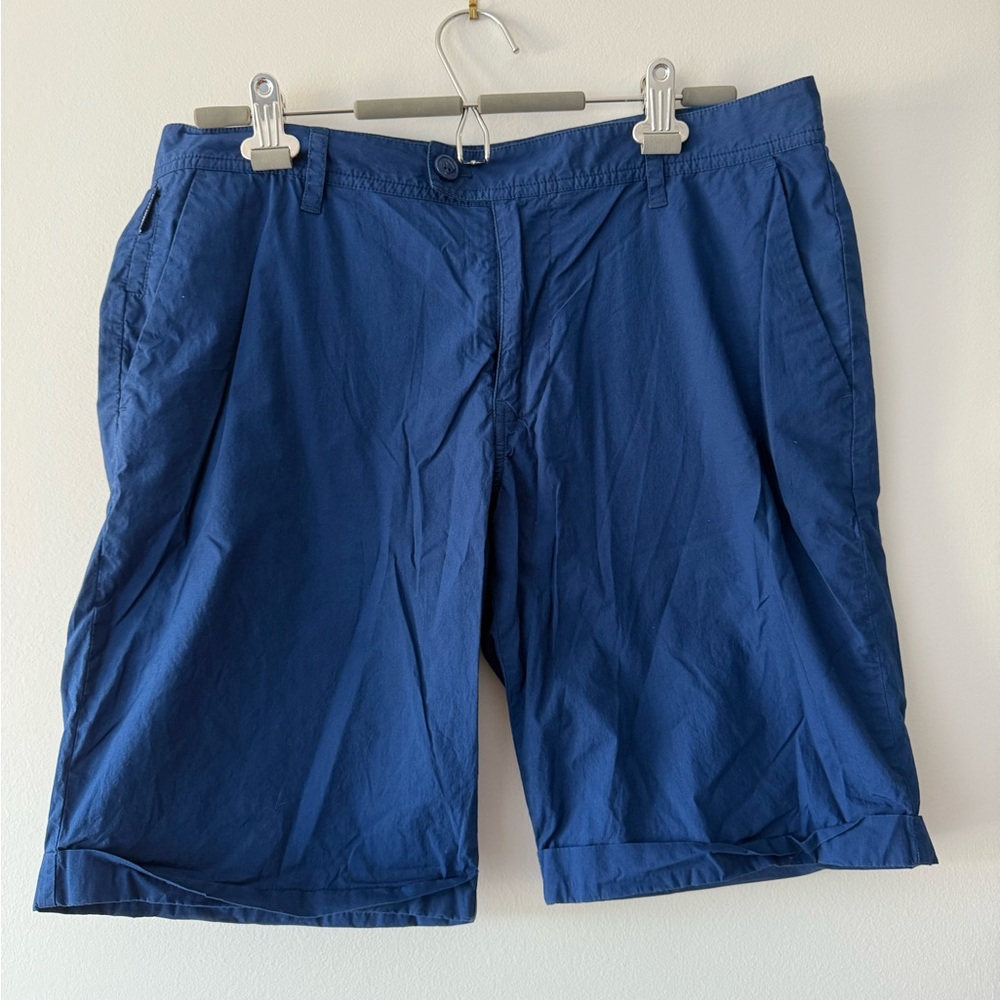 Armani Exchange Blue Flat Front Shorts